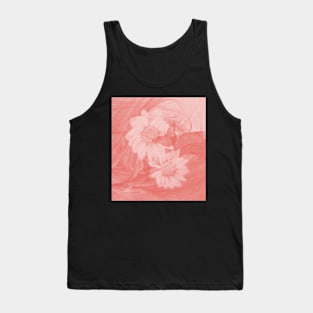 Surreal butterflies and flowers in living coral Tank Top